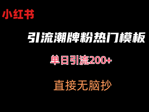 最新小红书无脑套模板单日引流200+潮牌粉